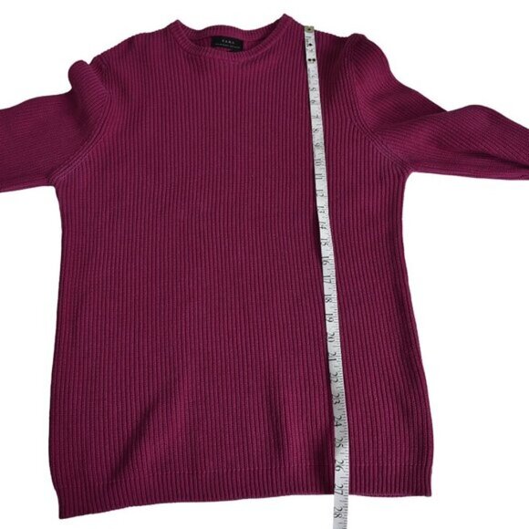 Zara Cotton Knit Sweater Pink Long Sleeve Crew Neck Size Medium - Picture 9 of 9